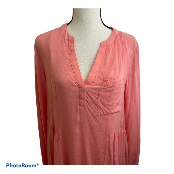 Anthropologie Maeve ruched boho rayon blouse Size 10 - Picture 2 of 6